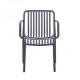 41288-262711-GREY Γκρί Στοιβαζόμενη Πολυθρόνα Πολυπροπυλένιου Με UV Προστασία
