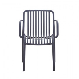 41288-262711-GREY Γκρί Στοιβαζόμενη Πολυθρόνα Πολυπροπυλένιου Με UV Προστασία