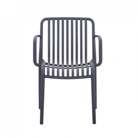 41288-262711-GREY Γκρί Στοιβαζόμενη Πολυθρόνα Πολυπροπυλένιου Με UV Προστασία