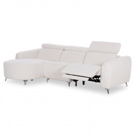 ΚΑΝΑΠΕΣ ΑΡΙΣΤΕΡΗ ΓΩΝΙΑ 3Θ ΜΕ RECLINE VALENTE HM3317.02L ΜΠΕΖ ΥΦΑΣΜΑ 275x160x104Yεκ