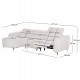 ΚΑΝΑΠΕΣ ΑΡΙΣΤΕΡΗ ΓΩΝΙΑ 3Θ ΜΕ RECLINE VALENTE HM3317.02L ΜΠΕΖ ΥΦΑΣΜΑ 275x160x104Yεκ