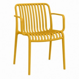 41286-262711-YELLOW Κίτρινη Στοιβαζόμενη Πολυθρόνα Πολυπροπυλένιου Με UV Προστασία