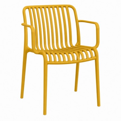 41286-262711-YELLOW Κίτρινη Στοιβαζόμενη Πολυθρόνα Πολυπροπυλένιου Με UV Προστασία
