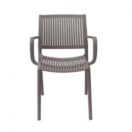 41291-262712-TAUPE Taupe Στοιβαζόμενη Πολυθρόνα Πολυπροπυλένιου Με UV Προστασία