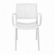 41294-262712-WHITE Λευκή Στοιβαζόμενη Πολυθρόνα Πολυπροπυλένιου Με UV Προστασία