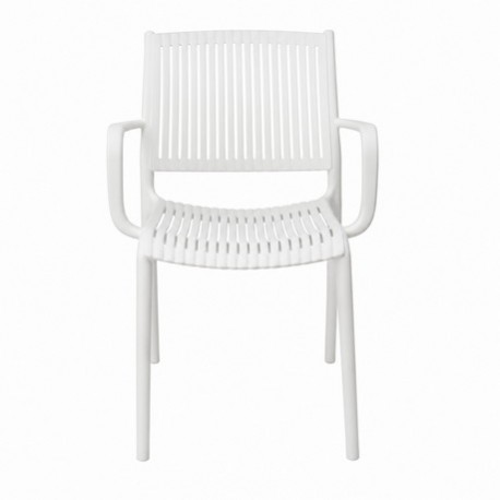 41294-262712-WHITE Λευκή Στοιβαζόμενη Πολυθρόνα Πολυπροπυλένιου Με UV Προστασία