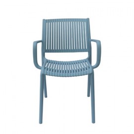 41296-262712-LIGHT-BLUE Μπλέ Στοιβαζόμενη Πολυθρόνα Πολυπροπυλένιου Με UV Προστασία