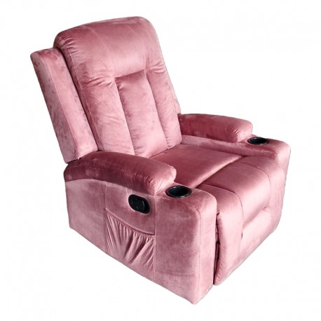 331-000007 Πολυθρόνα relax Gessel pakoworld βελούδο σάπιο μήλο 80x90x98εκ