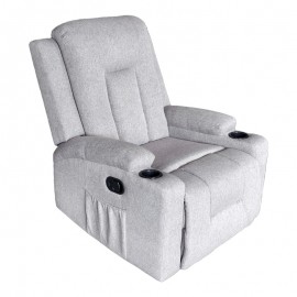331-000008 Πολυθρόνα relax Gessel pakoworld ύφασμα σε γκρι-μπεζ 80x90x98εκ