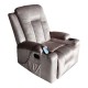 331-000010 Πολυθρόνα relax με μηχανισμό massage Gessel pakoworld βελούδο σε γκρι απόχρωση 80x90x98εκ
