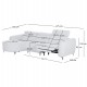 ΚΑΝΑΠΕΣ ΑΡΙΣΤΕΡΗ ΓΩΝΙΑ 3Θ ΜΕ RECLINE VALENTE HM3317.01L ΑΝΟΙΧΤΟ ΓΚΡΙ ΥΦΑΣΜΑ 275x160x104Yεκ