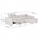 ΚΑΝΑΠΕΣ ΔΕΞΙΑ ΓΩΝΙΑ 3Θ ΜΕ RECLINE VALENTE HM3317.02R ΜΠΕΖ ΥΦΑΣΜΑ 275x160x104Yεκ