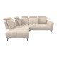 371-000026 Γωνιακός καναπές Serkas pakoworld δεξιά γωνία με μπεζ ύφασμα 268x213x100εκ