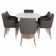 ΣΕΤ ΤΡΑΠΕΖΑΡΙΑΣ 7ΤΜΧ MELLOW HM21360 ΚΕΡΑΜΙΚΟ TOP/MDF ΠΟΔΙΑ--PU ΓΚΡΙ/ΜΕΤΑΛ.ΠΟΔΙΑ