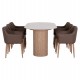 ΣΕΤ ΤΡΑΠΕΖΑΡΙΑΣ 7ΤΜΧ MELLOW HM21361 ΚΕΡΑΜΙΚΟ TOP/MDF ΠΟΔΙΑ--PU ΚΑΦΕ/ΜΕΤΑΛ.ΠΟΔΙΑ