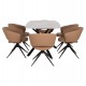 ΣΕΤ ΤΡΑΠΕΖΑΡΙΑΣ 7ΤΜΧ HANAE HM21365 ΚΕΡΑΜΙΚΟ TOP/ΜΕΤΑΛ. ΠΟΔΙΑ--PU ΜΟΚΑ/ΜΕΤΑΛ.ΠΟΔΙΑ