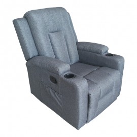 331-000014 Πολυθρόνα relax με μηχανισμό massage Gessel pakoworld ανθρακί ύφασμα 80x90x98εκ