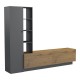230-000276 Σύνθετο σαλονιού Tilveo pakoworld oak-ανθρακί 230x41.5x180εκ