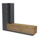 230-000276 Σύνθετο σαλονιού Tilveo pakoworld oak-ανθρακί 230x41.5x180εκ