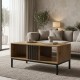 230-000291 Τραπέζι σαλονιού Delanka pakoworld oak-μαύρο 92x50x46εκ