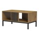230-000291 Τραπέζι σαλονιού Delanka pakoworld oak-μαύρο 92x50x46εκ