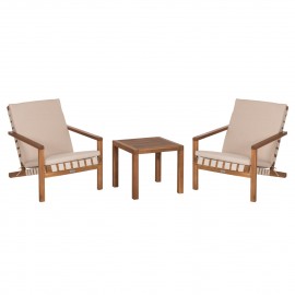 LOUNGE ΣΕΤ ΕΞ.ΧΩΡΟΥ 3ΤΜΧ DAME HM10982 ΞΥΛΟ ΑΚΑΚΙΑΣ--ΣΧΟΙΝΙ STRAP & ΜΑΞΙΛΑΡΙΑ ΣΕ ΜΠΕΖ