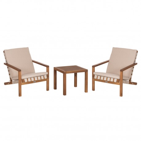 LOUNGE ΣΕΤ ΕΞ.ΧΩΡΟΥ 3ΤΜΧ DAME HM10982 ΞΥΛΟ ΑΚΑΚΙΑΣ--ΣΧΟΙΝΙ STRAP & ΜΑΞΙΛΑΡΙΑ ΣΕ ΜΠΕΖ