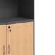 030-000035 Βιβλιοθήκη γραφείου επαγγελματική Fesialo pakoworld φυσικό-ανθρακί 80x40x180εκ
