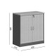 030-000033 Ντουλάπι γραφείου χαμηλό επαγγελματικό Fesialo pakoworld φυσικό-ανθρακί 80x41x80εκ