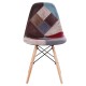 14590002 Καρέκλα ArteLibre CORYLOUS Patchwork Microfiber Ύφασμα/Ξύλο 51x46x82cm Πολύχρωμο