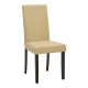 091-000028 Καρέκλα Zeben pakoworld εκρού PU με πόδι μαύρο rubberwood 43,5x55,5x93,5εκ