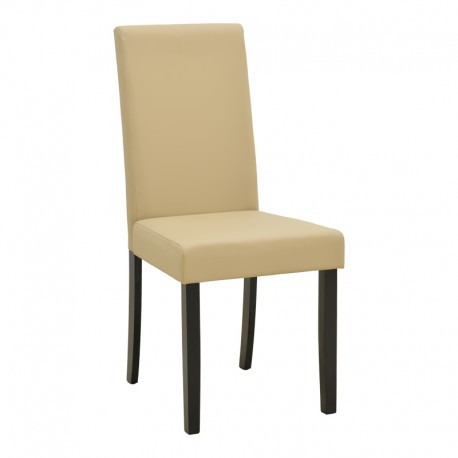 091-000028 Καρέκλα Zeben pakoworld εκρού PU με πόδι μαύρο rubberwood 43,5x55,5x93,5εκ