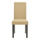 091-000028 Καρέκλα Zeben pakoworld εκρού PU με πόδι μαύρο rubberwood 43,5x55,5x93,5εκ