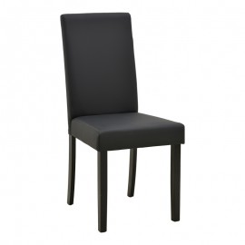 091-000027 Καρέκλα Zeben pakoworld μαύρο PU με πόδι μαύρο rubberwood 43,5x55,5x93,5εκ