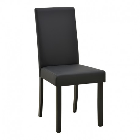 091-000027 Καρέκλα Zeben pakoworld μαύρο PU με πόδι μαύρο rubberwood 43,5x55,5x93,5εκ