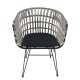 14510053 Καρέκλα Κήπου ArteLibre ATRIUS Γκρι/Μαύρο Μέταλλο/Rattan 61x57x80cm Γκρι/Μαύρο