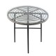 14510042 Τραπέζι Κήπου ArteLibre APPIUS Γκρι/Μαύρο Μέταλλο/Rattan/Γυαλί 70x70x74cm Γκρι/Μαύρο