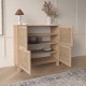 15350211 Κονσόλα ArteLibre AESIR Φυσικό Μοριοσανίδα/Rattan 90x35x85.2cm Φυσικό