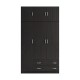 200-002082 Ντουλάπα τρίφυλλη με πατάρι Alvia pakoworld wenge 150x51x240εκ