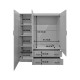 200-002082 Ντουλάπα τρίφυλλη με πατάρι Alvia pakoworld wenge 150x51x240εκ
