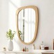 233-000063 Καθρέπτης Phaedra pakoworld MDF σε φυσική απόχρωση 74x2,5x120 εκ