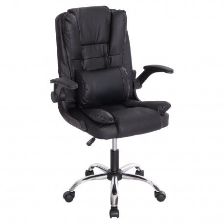 ΚΑΡΕΚΛΑ ΓΡΑΦΕΙΟΥ CANAN HM1201 ΜΑΥΡO PVC-ΒΑΣΗ ΧΡΩΜΙΟΥ 66x61x105Υεκ.