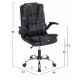 ΚΑΡΕΚΛΑ ΓΡΑΦΕΙΟΥ CANAN HM1201 ΜΑΥΡO PVC-ΒΑΣΗ ΧΡΩΜΙΟΥ 66x61x105Υεκ.