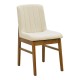 381-000020 Καρέκλα Dalby pakoworld εκρού ύφασμα καρυδί rubberwood 50x45x85,5εκ