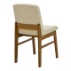 381-000020 Καρέκλα Dalby pakoworld εκρού ύφασμα καρυδί rubberwood 50x45x85,5εκ