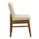 381-000020 Καρέκλα Dalby pakoworld εκρού ύφασμα καρυδί rubberwood 50x45x85,5εκ