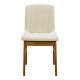 381-000020 Καρέκλα Dalby pakoworld εκρού ύφασμα καρυδί rubberwood 50x45x85,5εκ