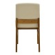 381-000020 Καρέκλα Dalby pakoworld εκρού ύφασμα καρυδί rubberwood 50x45x85,5εκ