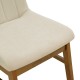 381-000020 Καρέκλα Dalby pakoworld εκρού ύφασμα καρυδί rubberwood 50x45x85,5εκ