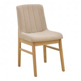 381-000021 Καρέκλα Dalby pakoworld μπεζ ύφασμα sonoma rubberwood 50x45x85,5εκ